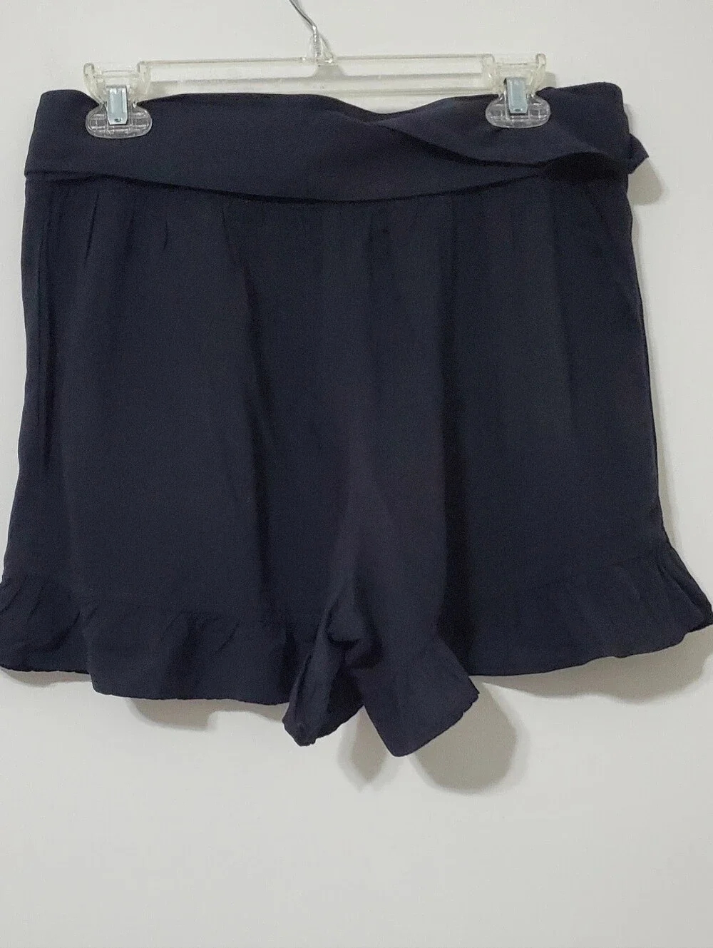 Free People Black Ruffle Tie Waist Pull On Shorts Small